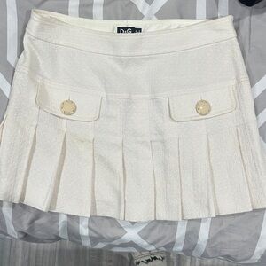 D&G Ivory Textured Mini Skirt